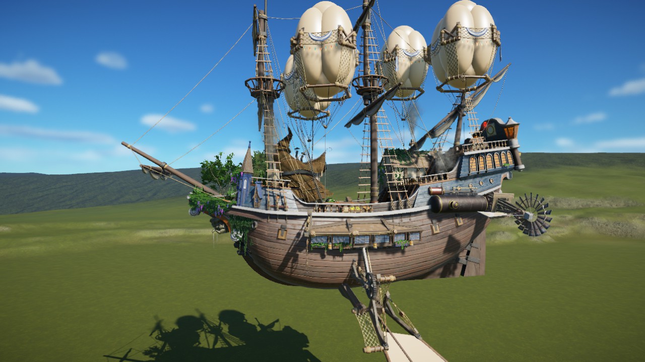 Flying fantasy ship
