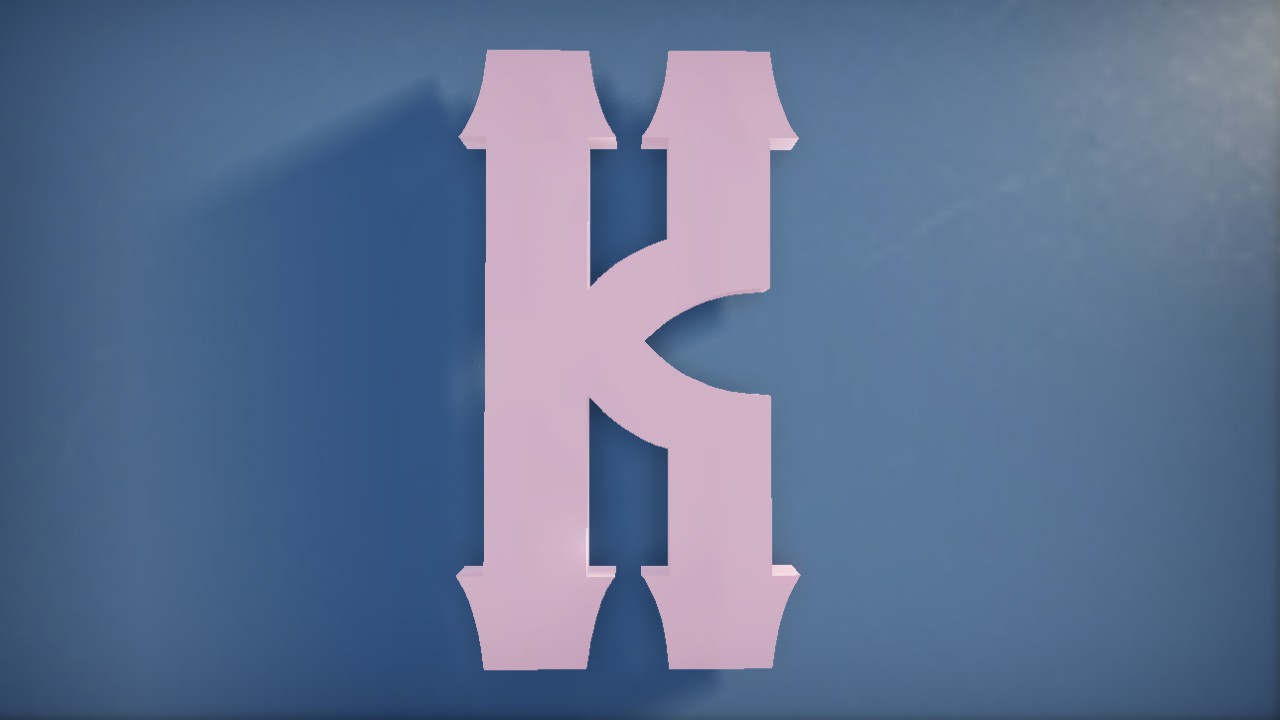 Vanilla Whale Font Letter K 1m Lit Flexicolor