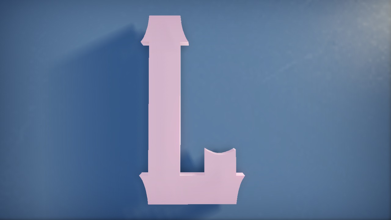 Vanilla Whale Font Letter L 1m Lit Flexicolor