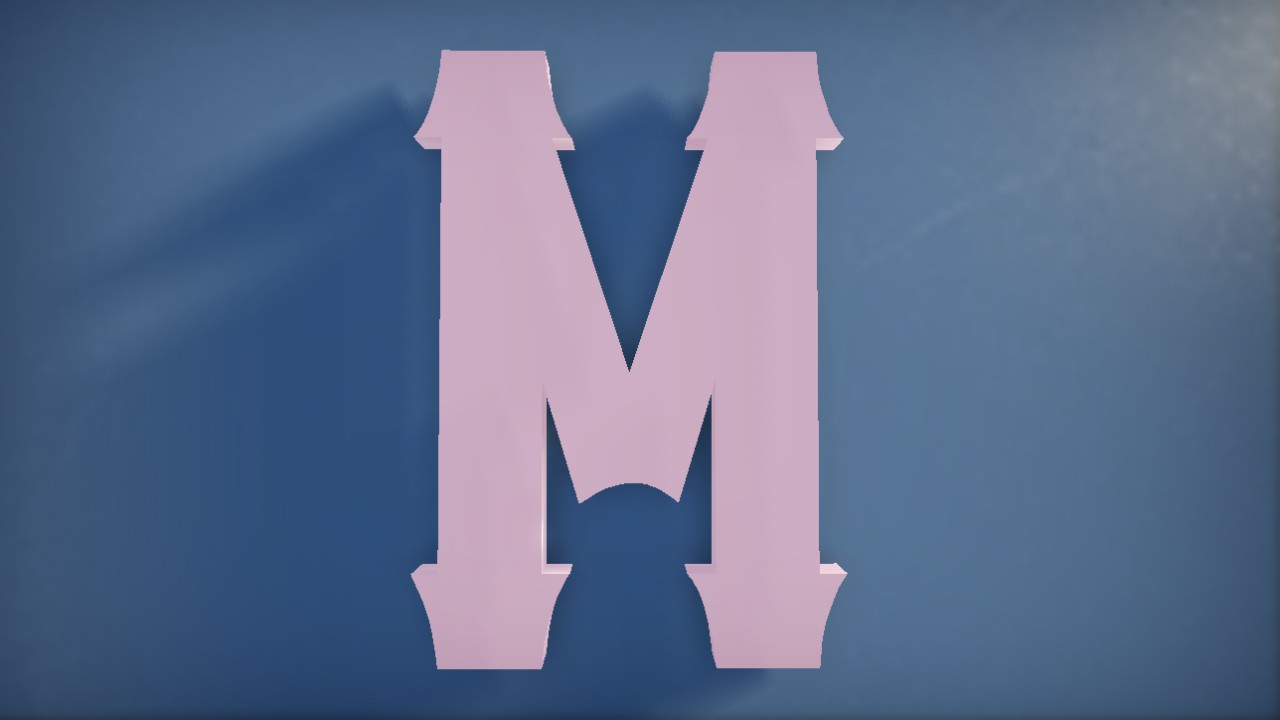 Vanilla Whale Font Letter M 1m Lit Flexicolor