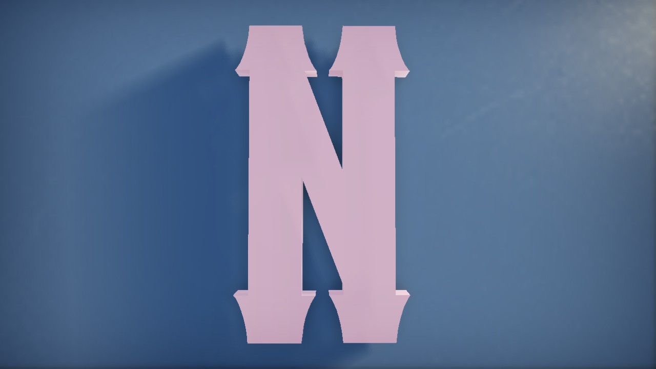 Vanilla Whale Font Letter N 1m Lit Flexicolor