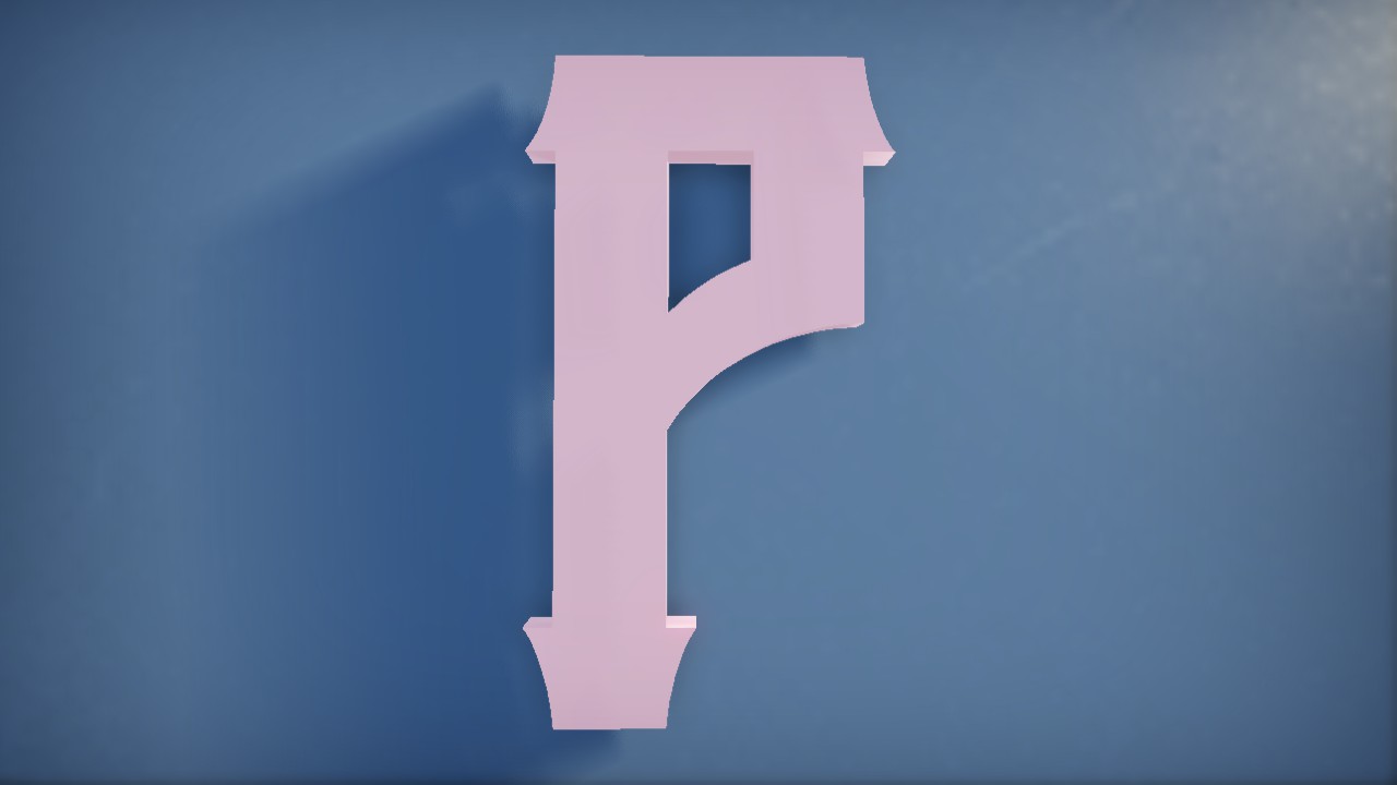 Vanilla Whale Font Letter P 1m Lit Flexicolor