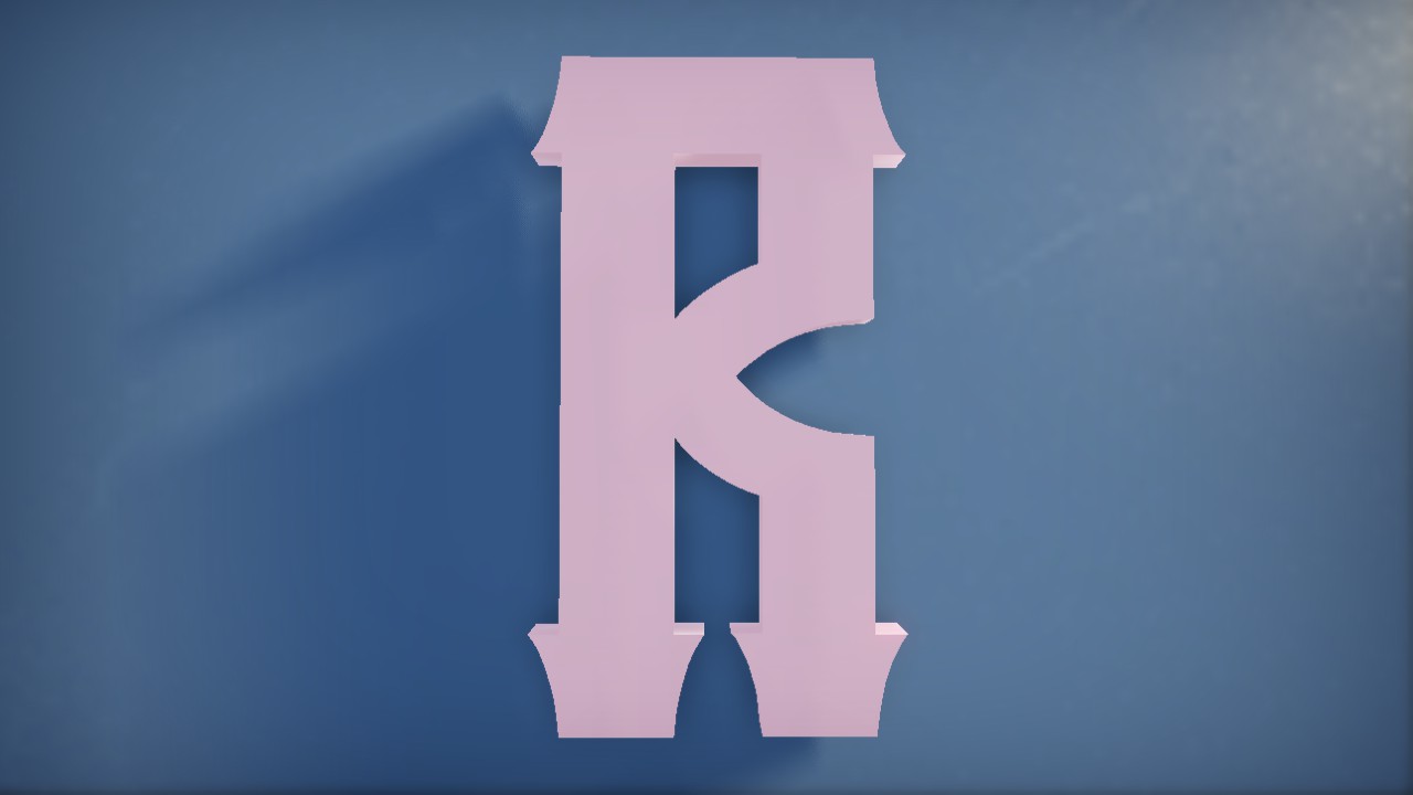 Vanilla Whale Font Letter R 1m Lit Flexicolor