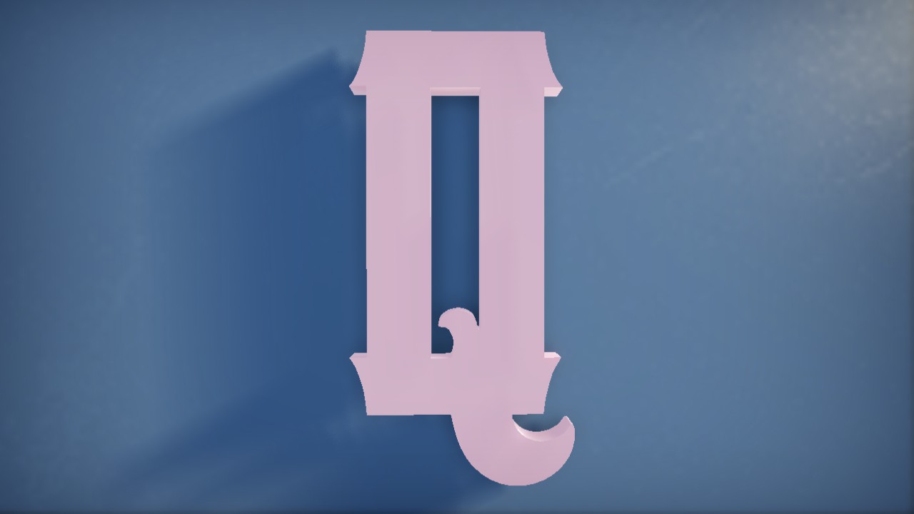 Vanilla Whale Font Letter Q 1m Lit Flexicolor
