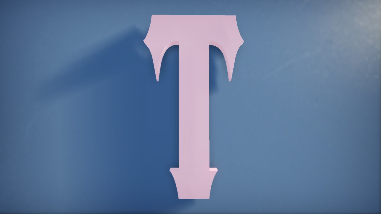 Vanilla Whale Font Letter T 1m Lit Flexicolor