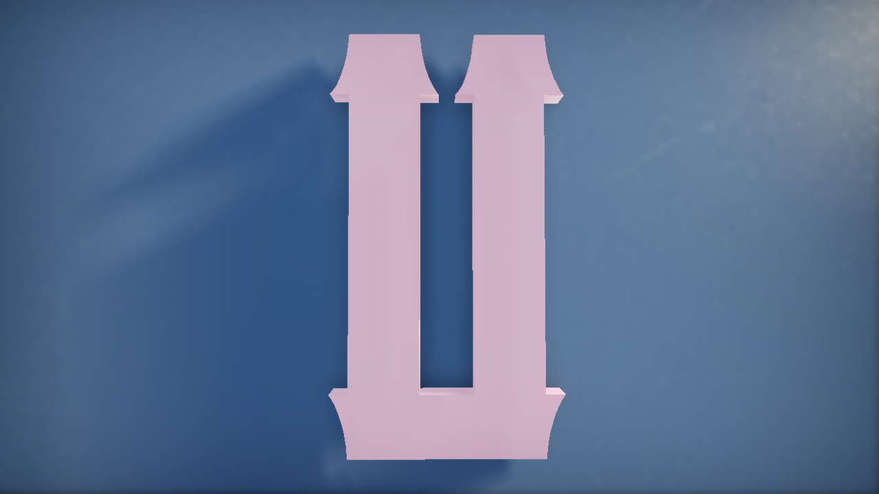 Vanilla Whale Font Letter U 1m Lit Flexicolor
