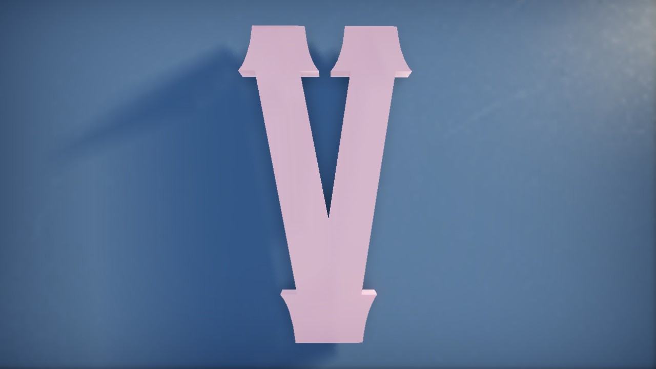 Vanilla Whale Font Letter V 1m Lit Flexicolor