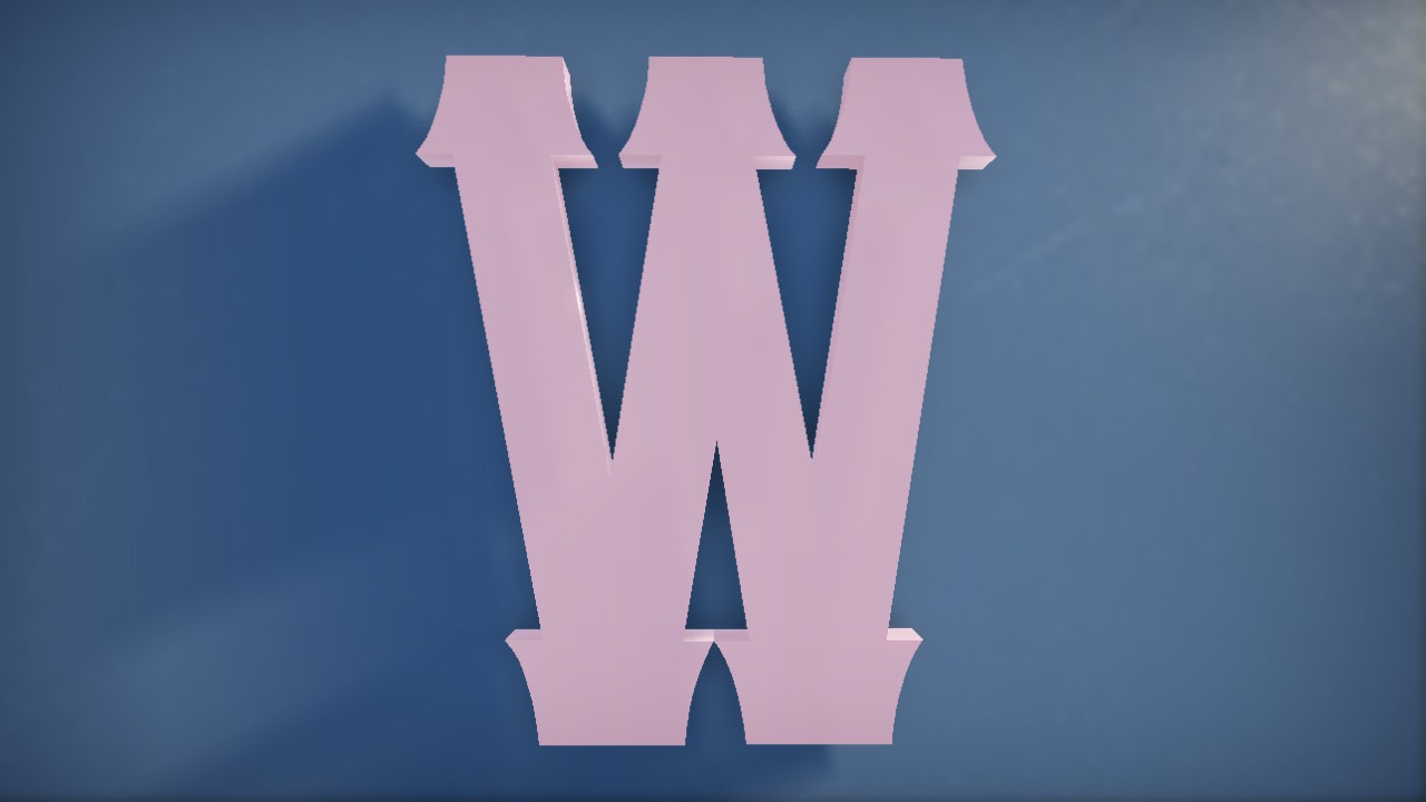 Vanilla Whale Font Letter W 1m Lit Flexicolor