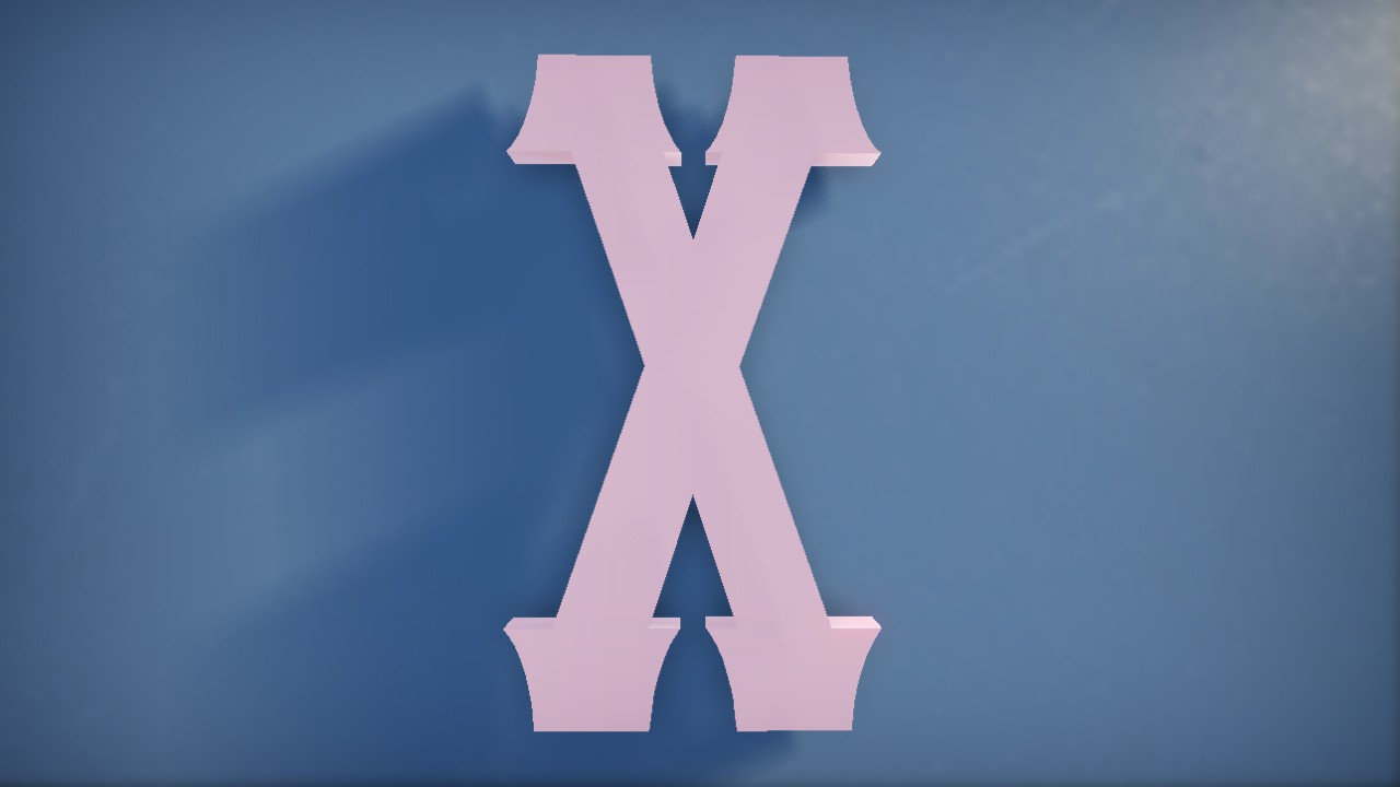 Vanilla Whale Font Letter X 1m Lit Flexicolor