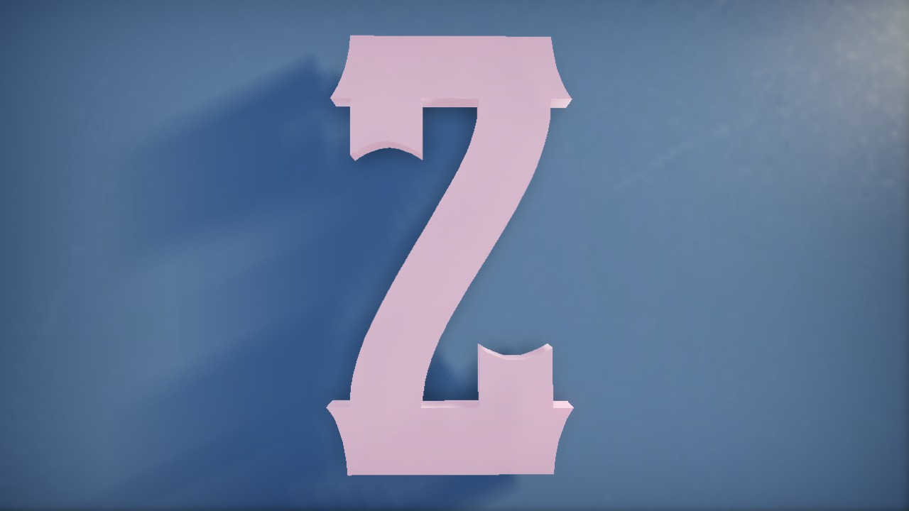 Vanilla Whale Font Letter Z 1m Lit Flexicolor