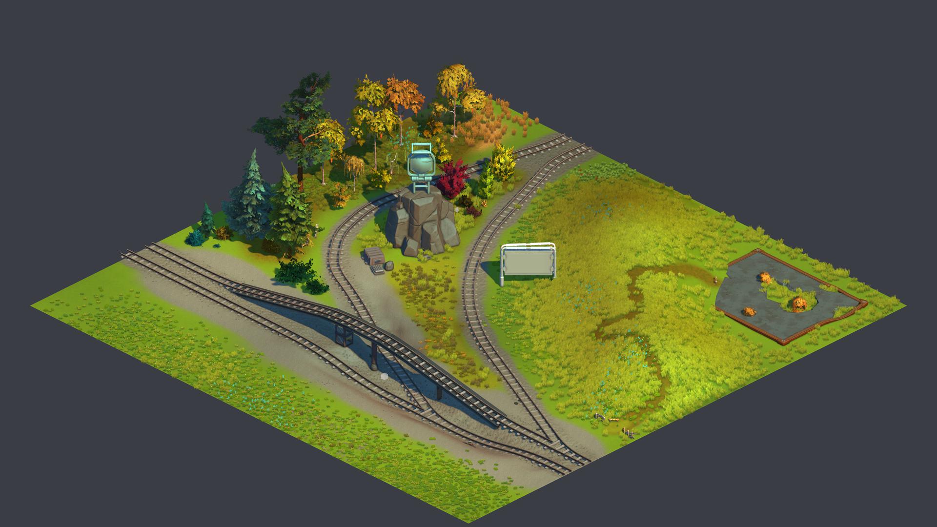TrainTrack 90 Degree Split-Switch Upper-Right Curve [STS]