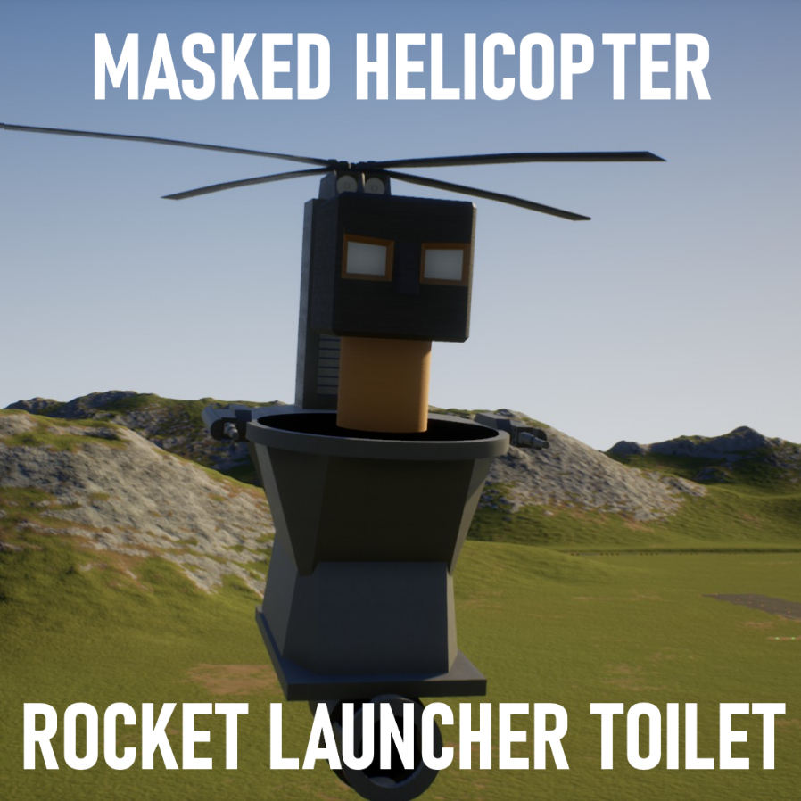 Masked Helicopter Rocket Launcher Skibidi Toilet! Skibi
