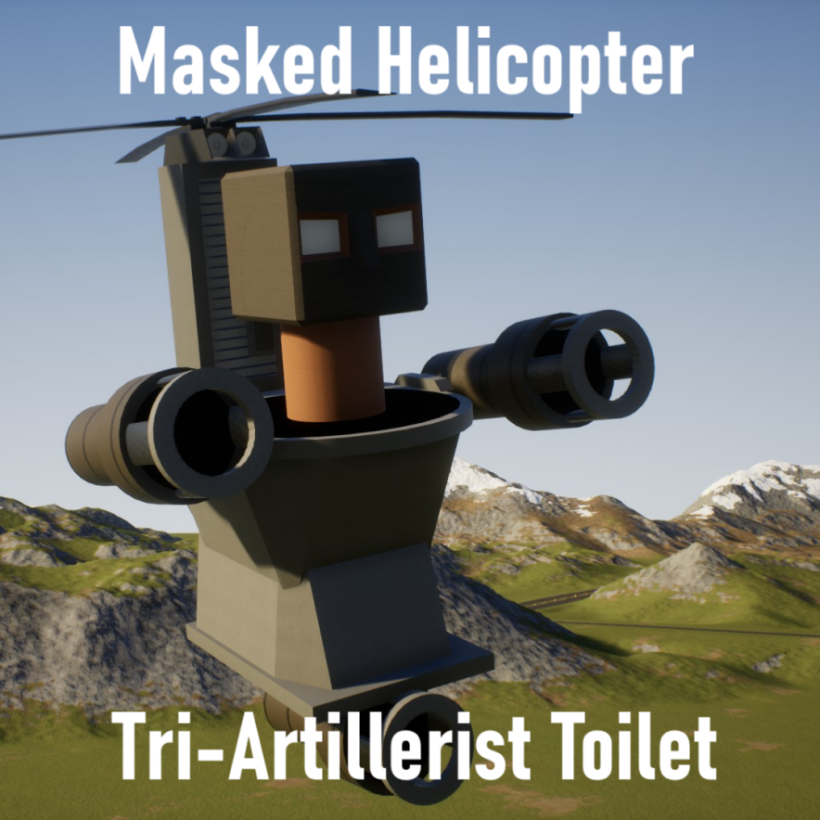 Masked Helicopter Tri-Artillerist Skibidi Toilet! Skibi