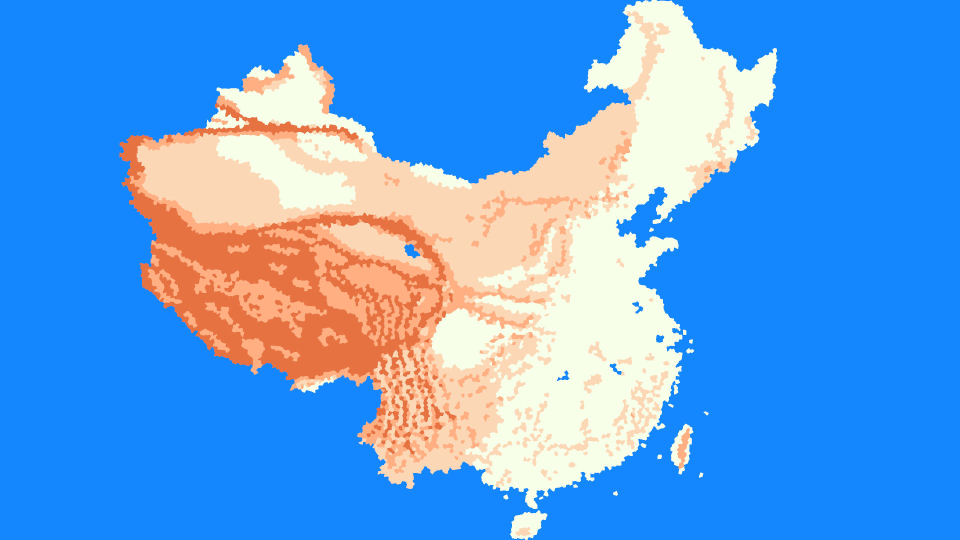 中国地形图 Chinese topographic map