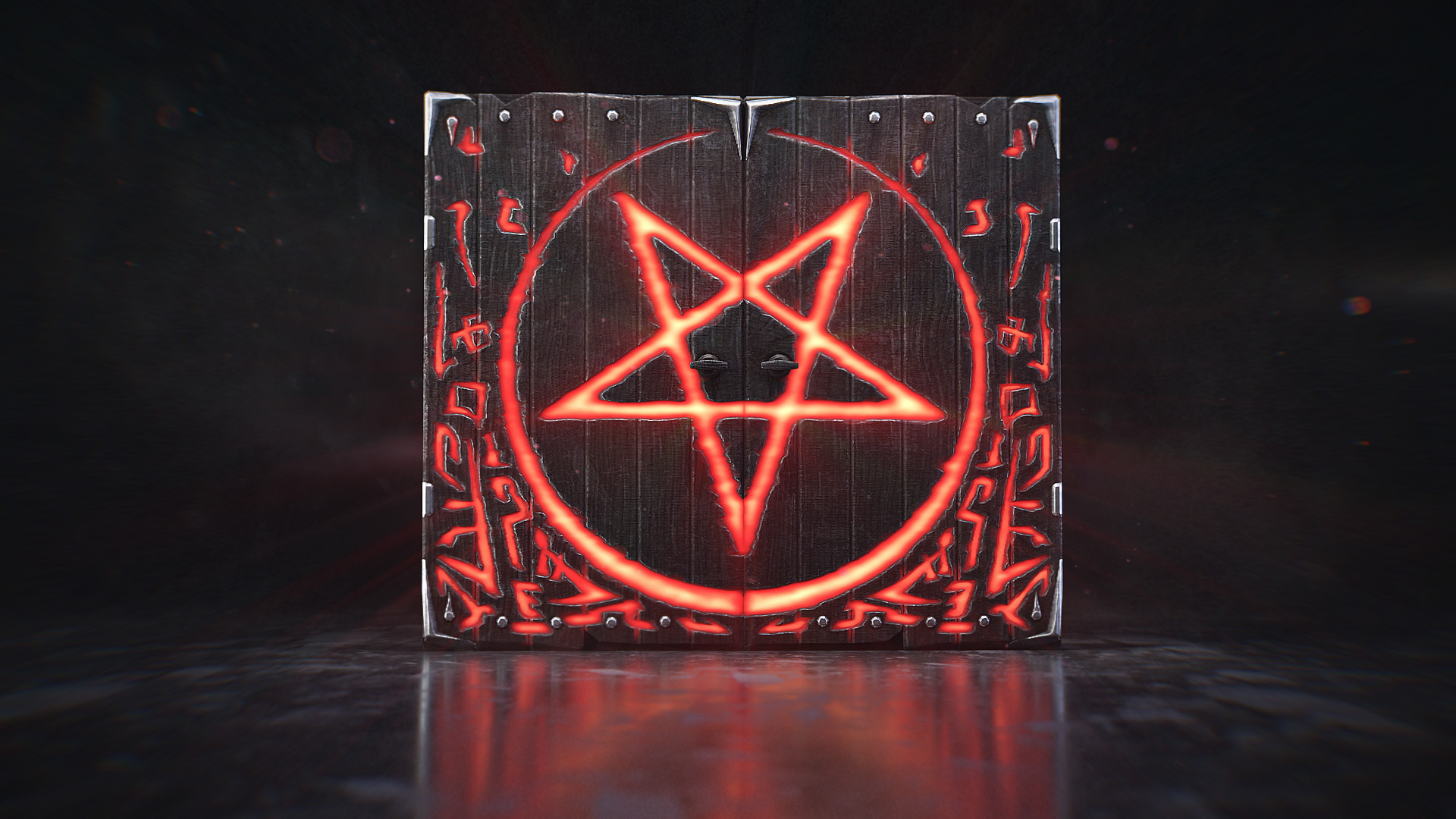 Wooden Double Door from Hell
