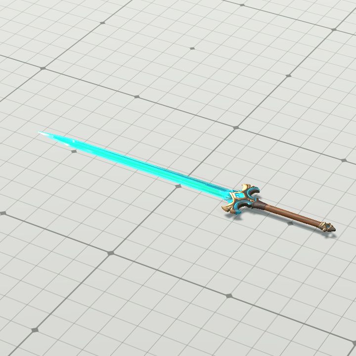 Sword, Cyan Crystal (Prone)