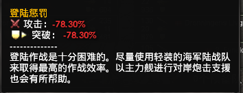 登陆惩罚减半/Amphibious punishment halved