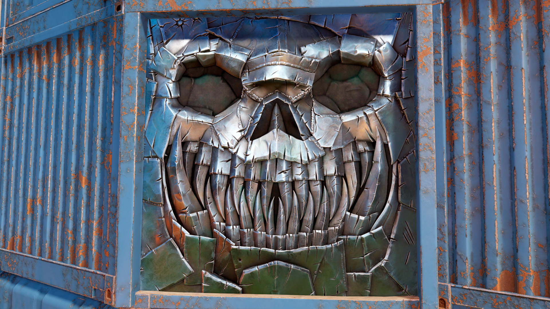 Twisted Metal Garage Door