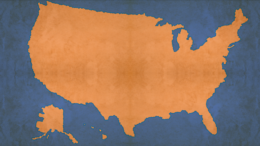 United States of America Map(No Country)