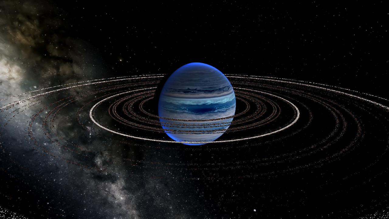 ultra realistic ice giant with 130k rings