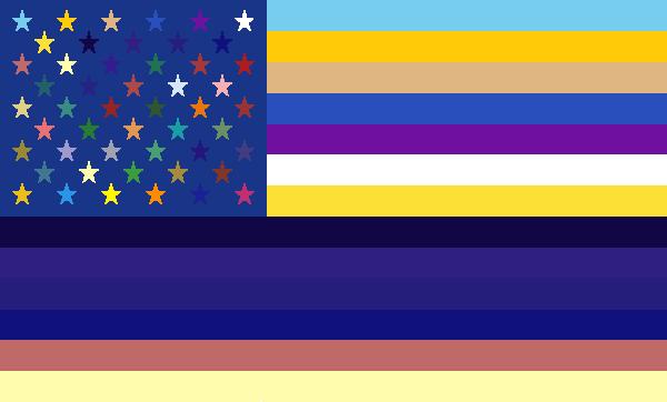 US Flag with each state