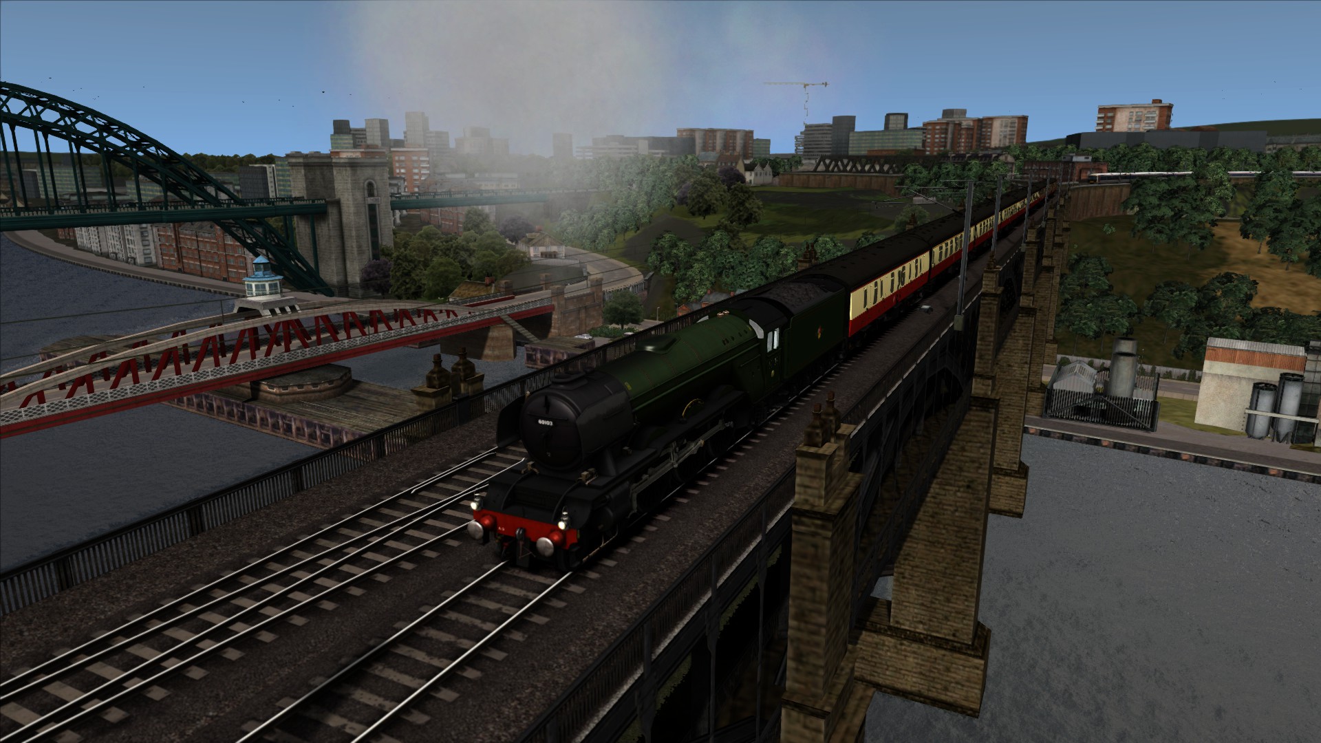 ( Revised ) LNER A3 Flying Scotsman 60103 Modern Steam Locomotive with 8 Mk1s Newcastle to York Passenger Service