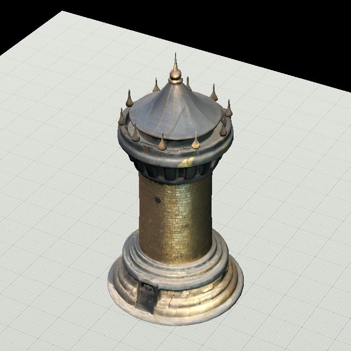 Tower w/ Round Base Dome Roof Spikes 3