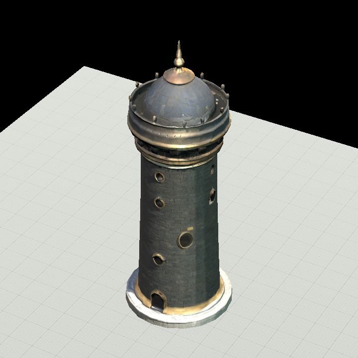 Tower w/ Round Base Dome Roof Spikes 2