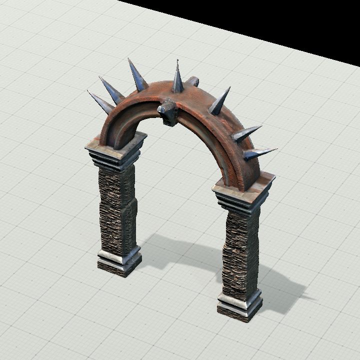 Arch w/ Rusty Iron Stones and Spikes