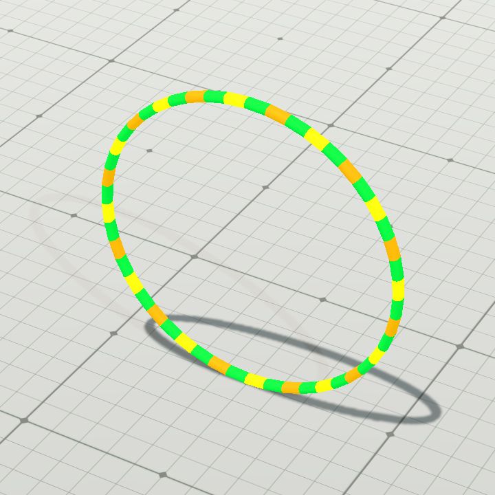 Rotating rings - green static