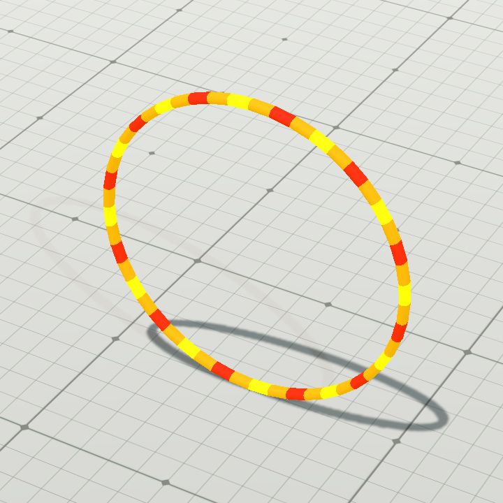 Rotating rings - orange static