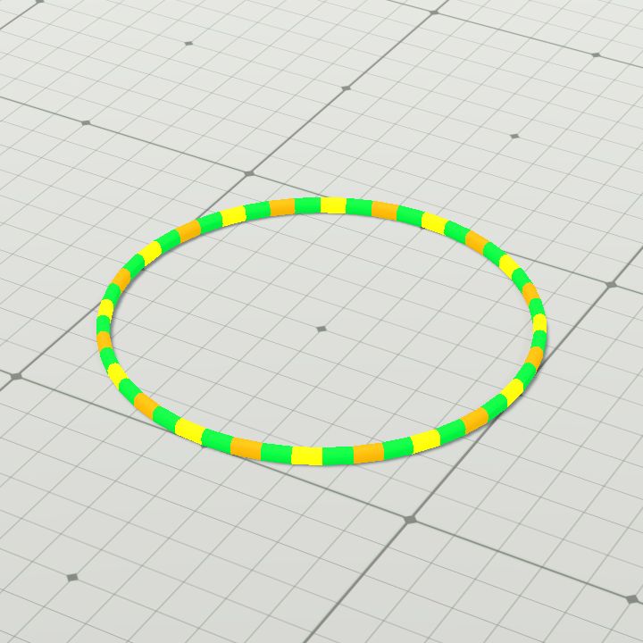 Rotating rings - green static flat