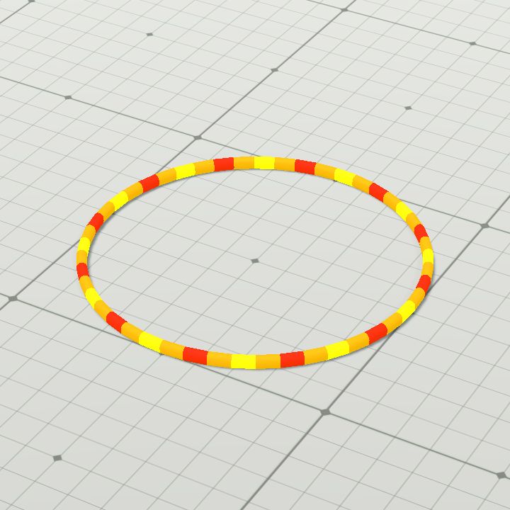 Rotating rings - orange static flat