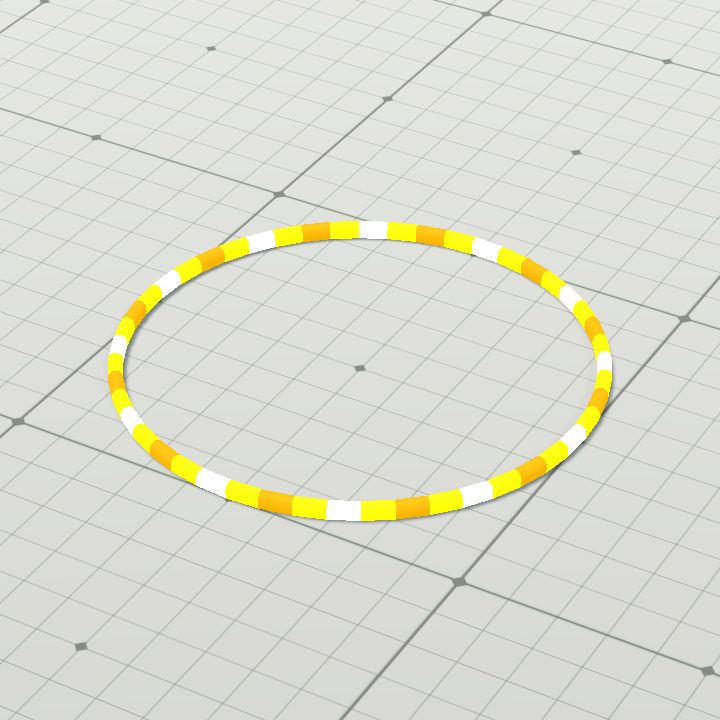 Rotating rings - yellow static flat