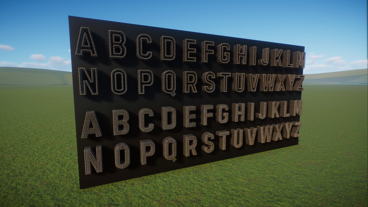 3D Industrial Font
