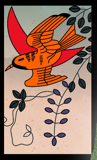 Koi koi bird poster