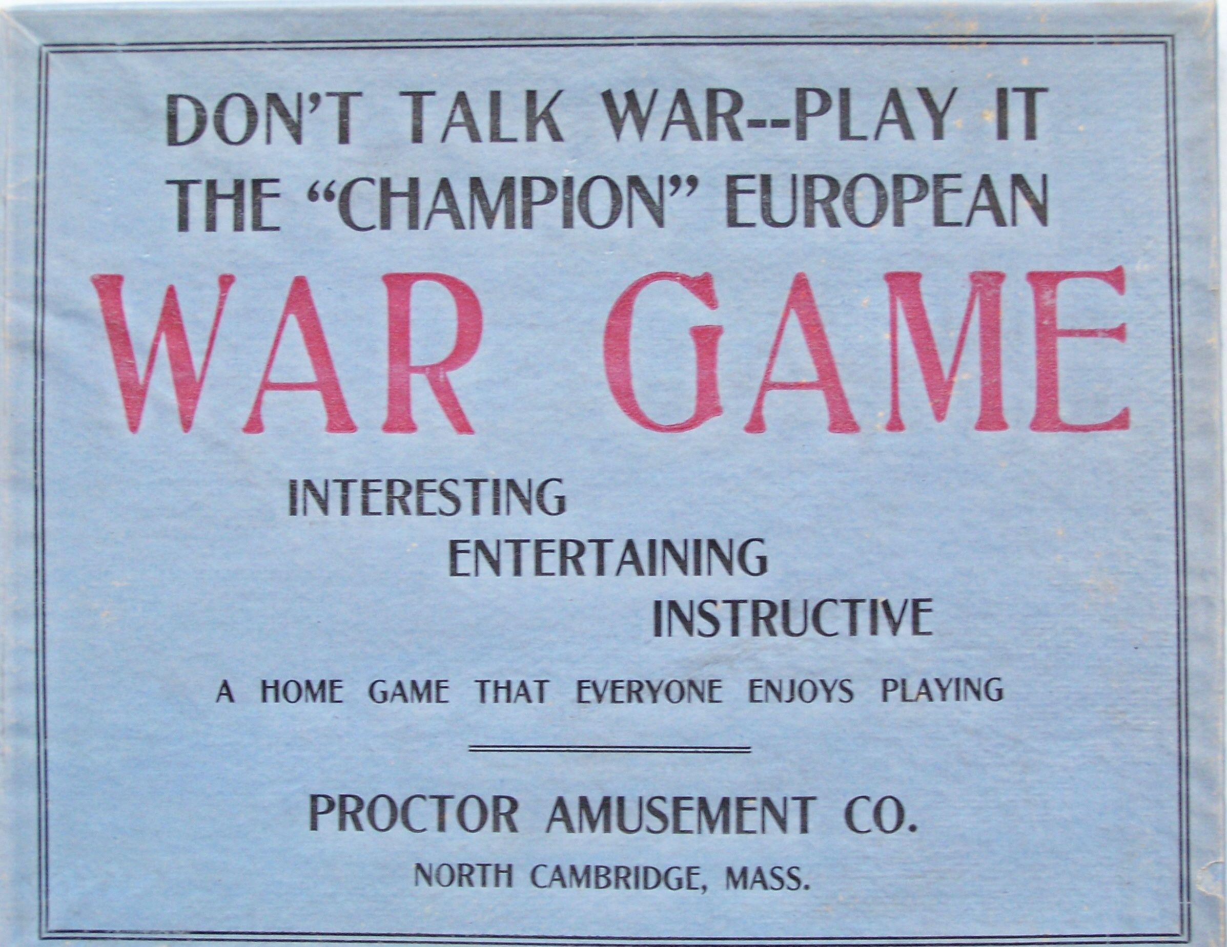 Champion European War Game (c 1917)