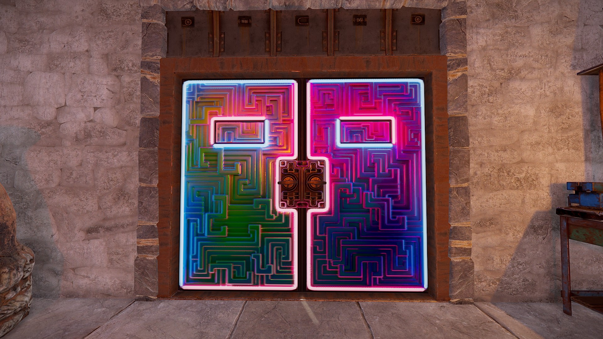 Neon Bismuth Armored Double Door