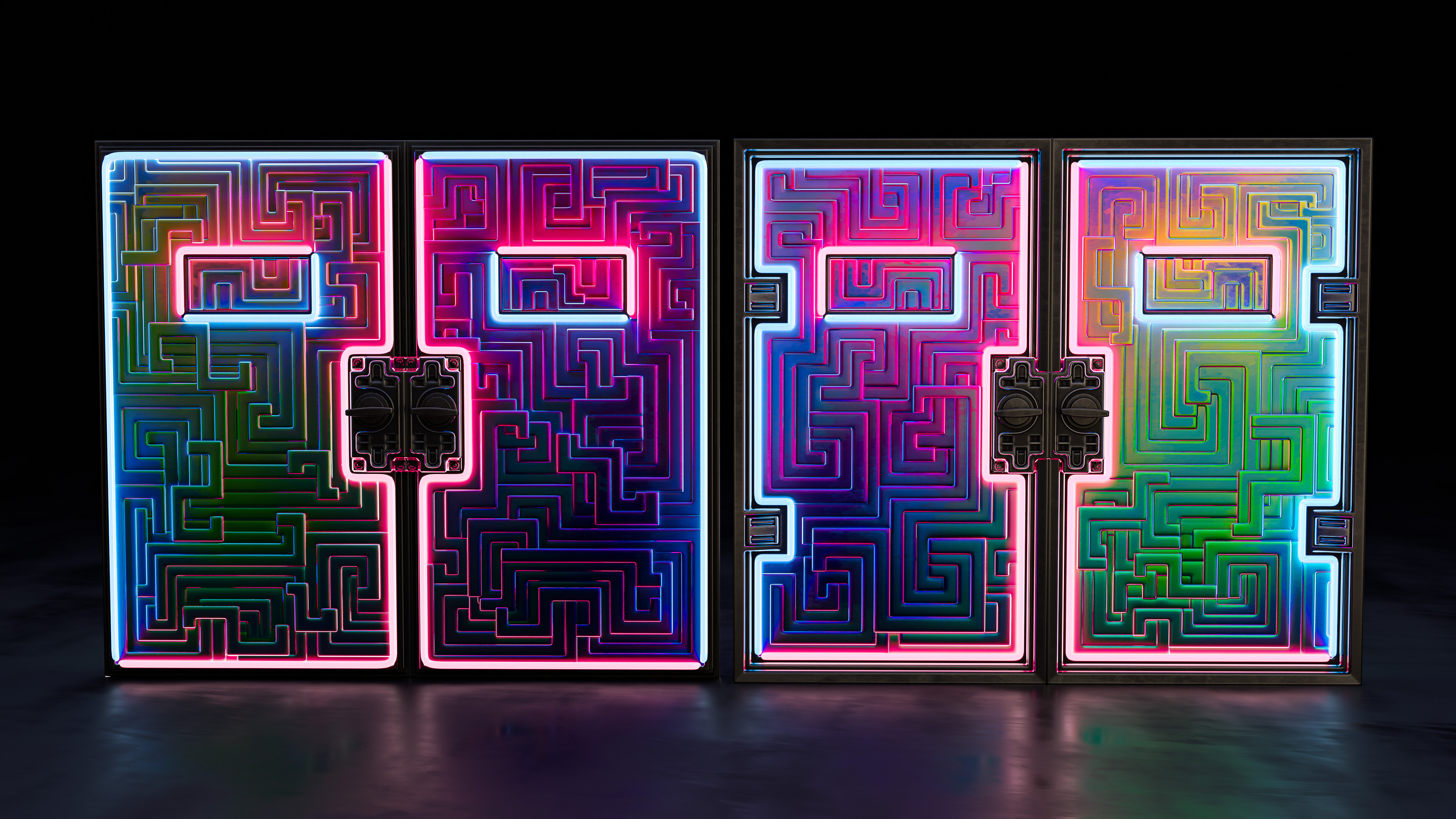 Neon Bismuth Armored Double Door