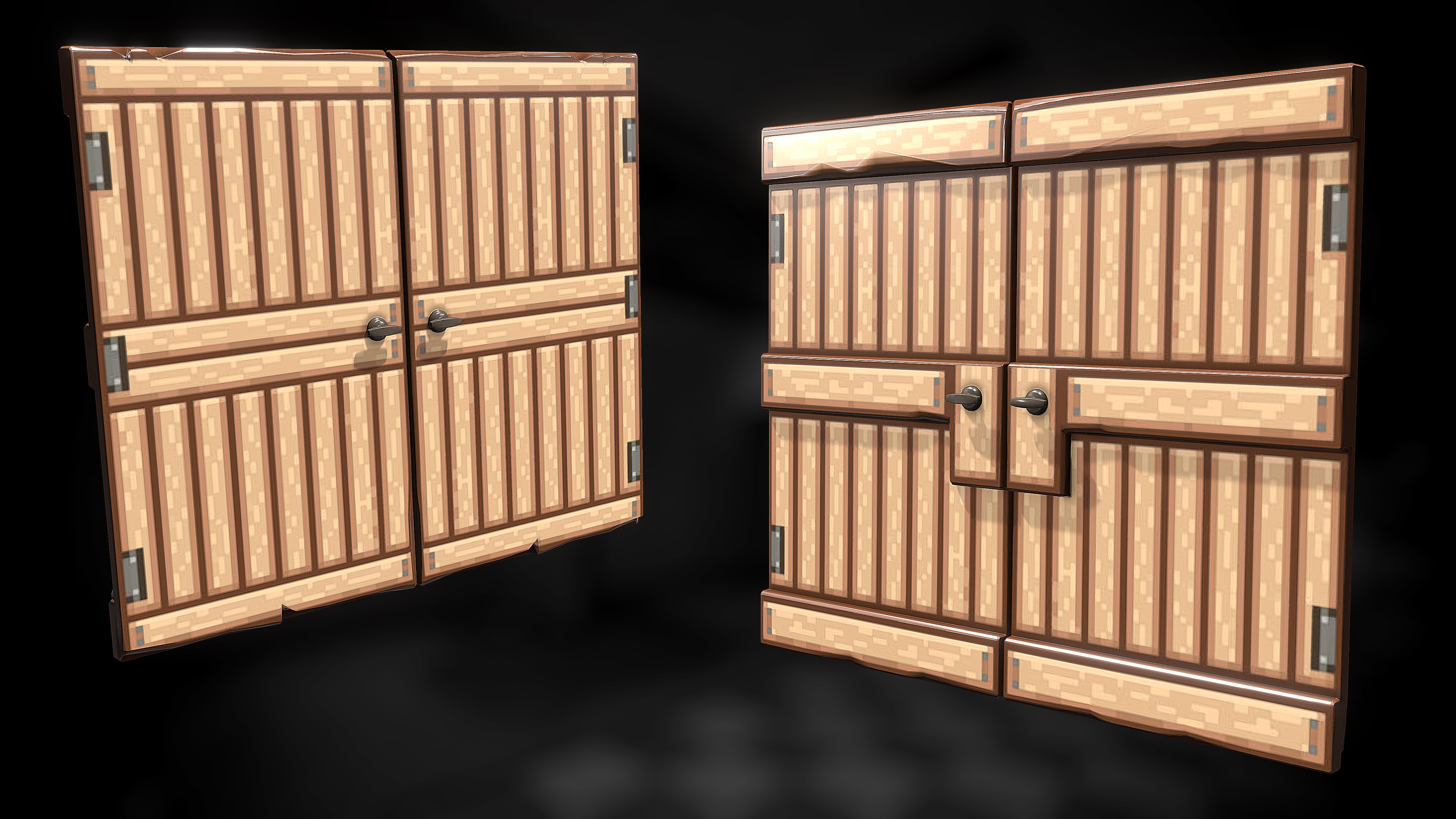 Pixel Wooden Double Door