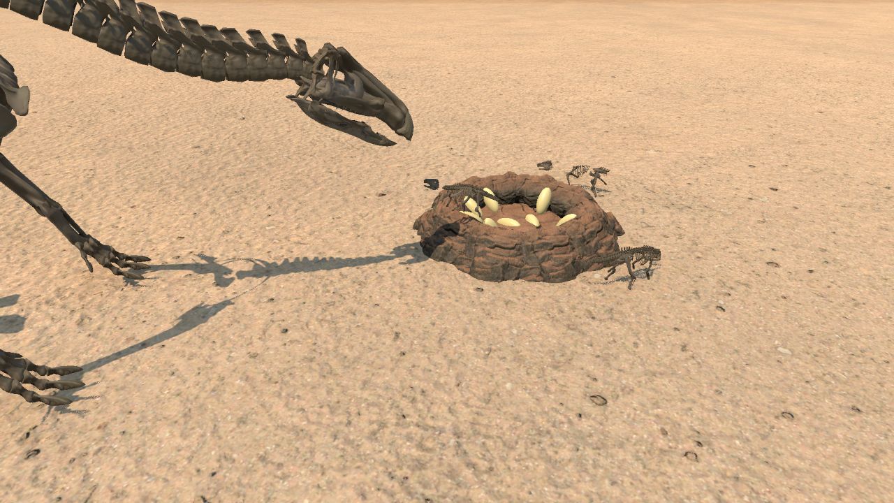 Maiasaurus and Nest skeleton