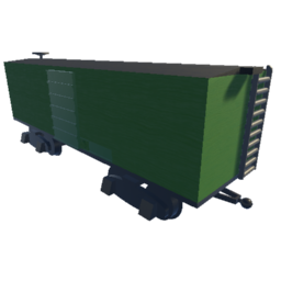 Old green boxcar