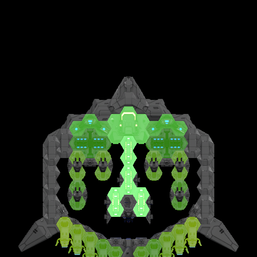 Maxed Cruiser, all spaces used, all green heat levels.