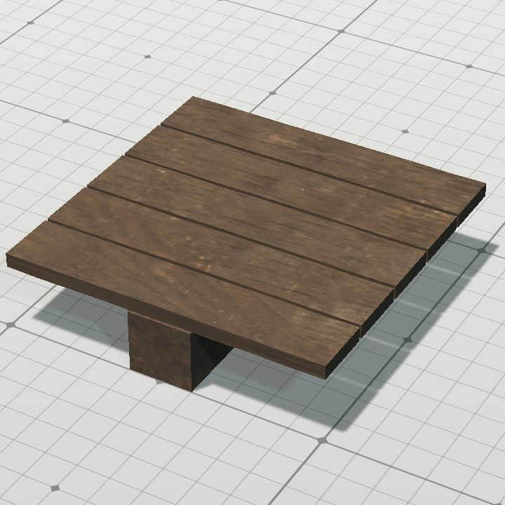 Wooden floor with beam