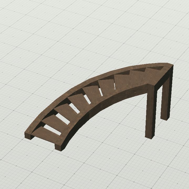 Wooden rounded stair (same as wall)