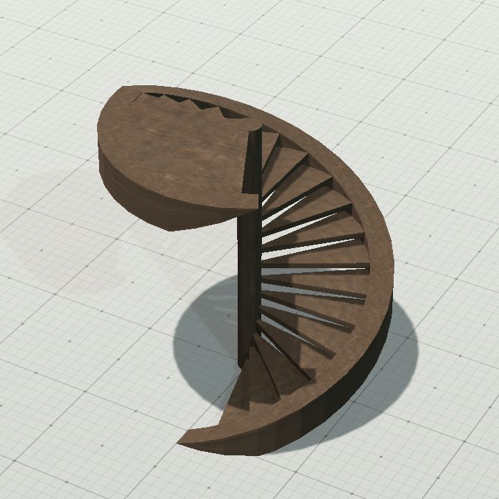Wooden spiral stair