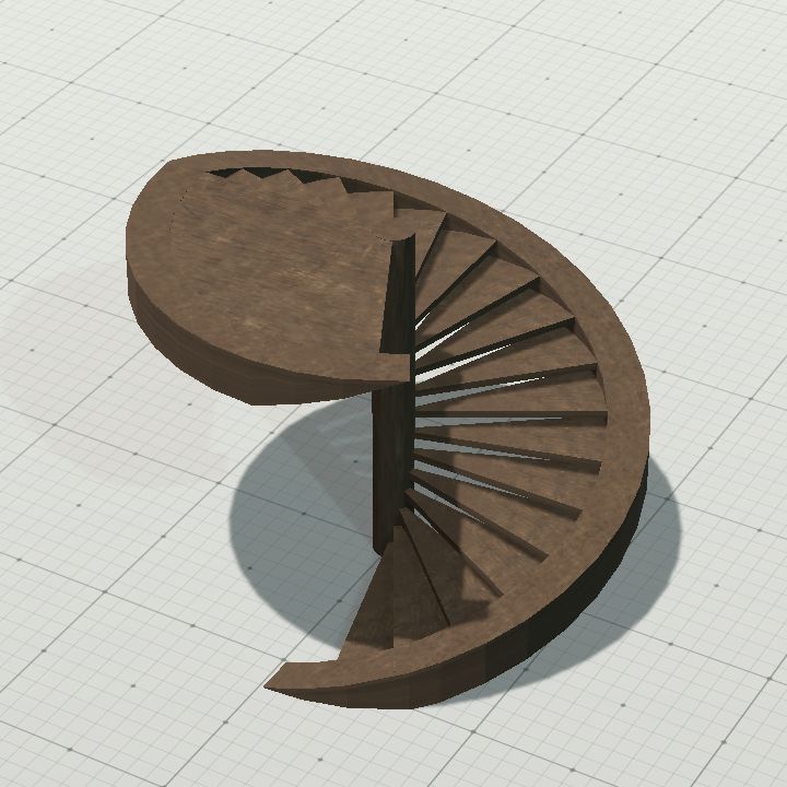 Wooden spiral stair (match walls)