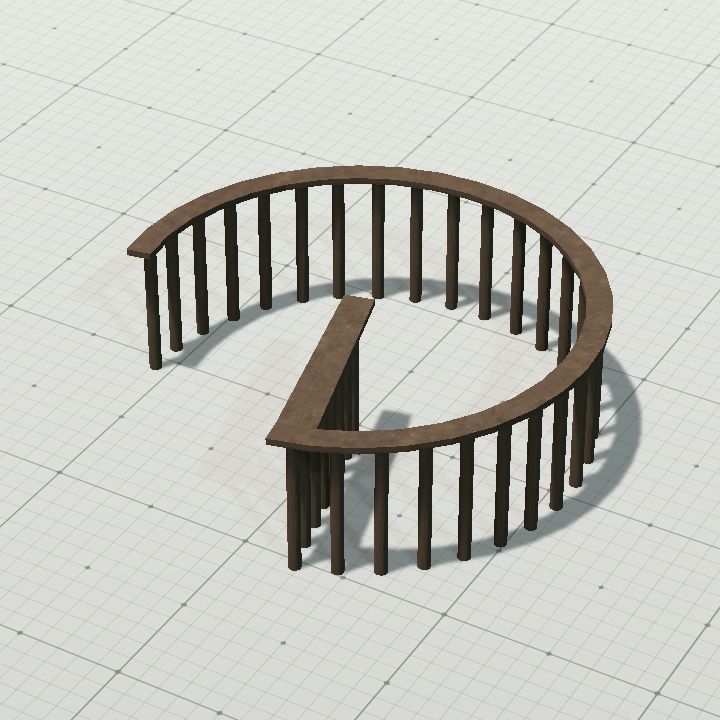 Spiral stair bannister (top)(match wall)