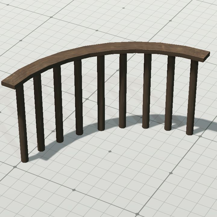 Wooden bannister curved 1x1