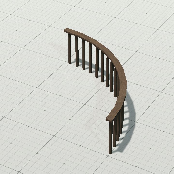 Wooden bannister curved 2x2